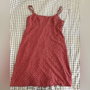 Brandy Melville Red Floral Midi Dress